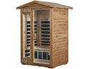 LTCCDSS Outdoor Far Infrared Sauna Low EMF Sauna 2-3 Person | Withstand Temp -5℉-104℉, Outdoor Indoor Wooden Sauna Room for Home-9 Low EMF Heaters-Canadian Hemlock-Chromotherapy-Bluetooth Speaker