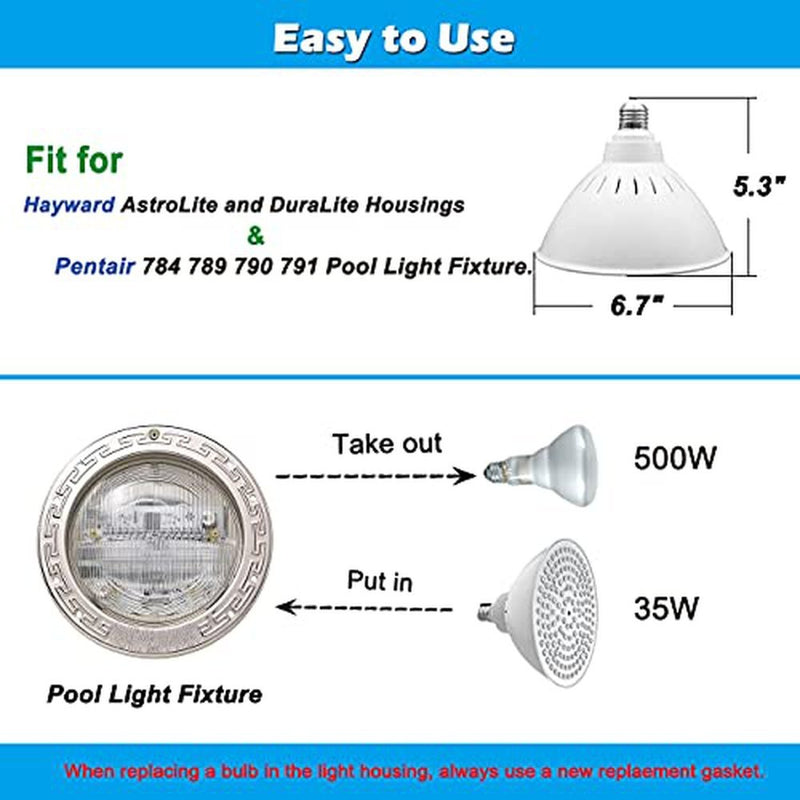 WHUASINTA Color Pool Light Bulb for Inground Pool 120V LED Color Pool Light Bulb Replacement Bulb for Pentair and Hayward Light Fixture