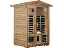 LTCCDSS Outdoor Far Infrared Sauna Low EMF Sauna 2-3 Person | Withstand Temp -5℉-104℉, Outdoor Indoor Wooden Sauna Room for Home-9 Low EMF Heaters-Canadian Hemlock-Chromotherapy-Bluetooth Speaker
