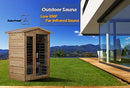 LTCCDSS Outdoor Far Infrared Sauna Low EMF Sauna 2-3 Person | Withstand Temp -5℉-104℉, Outdoor Indoor Wooden Sauna Room for Home-9 Low EMF Heaters-Canadian Hemlock-Chromotherapy-Bluetooth Speaker