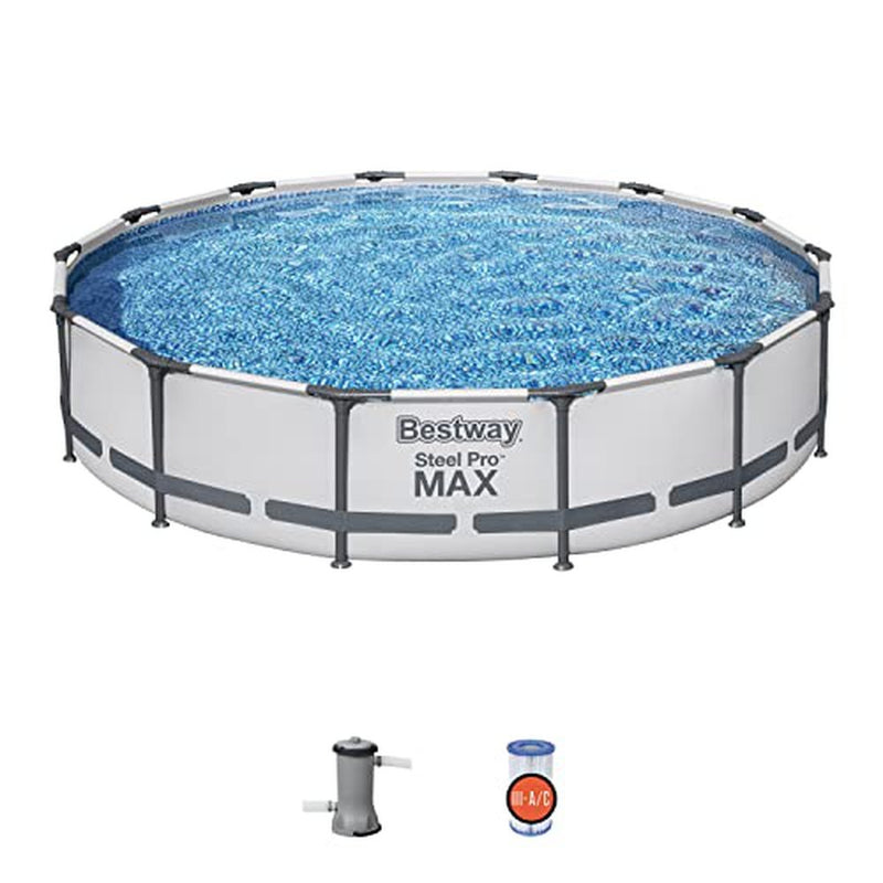 Bestway Steel Pro MAX 14' x 33" Round Above Ground Pool Set | Includes 530gal Filter Pump
