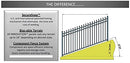 XCEL Fence Black Steel AntiRust Fence Panel Vail Style DIY Installation Fence Kit, Outdoor Fencing for Yard, Garden, 3Rail Rackable, Include a Fence Post, PowderCoated Metal, 6.5Inft W X 5Inft H