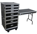 Harmony Cases HC-drawerC Portable Rolling 7 Drawer Production Vendor Show Work Case Table