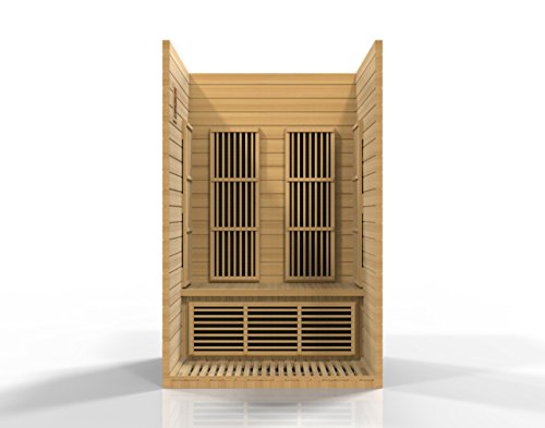 BOTARO Maxxus Saunas MX-J206-01 Seattle Carbon Far Infrared Sauna for 2 Persons, Hemlock Wood