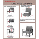 Creative Living 4PC Chat Outdoor Deep Seating Patio 24x24 Replacement Cushions, 24 x 24 inches, Navy