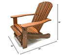 Outdoor Interiors CD3111 Eucalyptus Adirondack Chair and Built In Ottoman