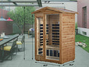 LTCCDSS Outdoor Far Infrared Sauna Low EMF Sauna 2-3 Person | Withstand Temp -5℉-104℉, Outdoor Indoor Wooden Sauna Room for Home-9 Low EMF Heaters-Canadian Hemlock-Chromotherapy-Bluetooth Speaker