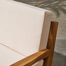 Christopher Knight Home Grenada Sectional Sofa Set | 5-Piece 3-Seater | Includes Coffee Table and Ottoman | Acacia Wood Frame | Water-Resistant Cushions | Teak and Beige, Finish