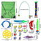 42 PCS Pool Diving Toys for Kids, Variety Swimming Dive Toy Includes Diving Rings Sticks Sharks Doors Seaweeds Dolphins Squids Frisbees Gems with Storage Bag, Water Toys for Pool Games Party Favors