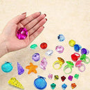 49pcs Diving gem Pool Toy Sand Toys Diving coins Set with Treasure Pirate Box,Faux Diamond Crystal Treasure Gems Underwater Swimming Toy Set for Parties and Games, Birthday, Wedding Decoration Gems