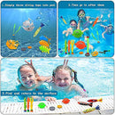 49pcs Diving Pool Toys, Underwater Sinking Toys, Summer Swimming Pool Game Sets Includes Diving Rings Sticks Bandits Diving Toy Balls Octopuses Fishes and Pirate Treasures, for 8-12 Adult Kid Girl Boy