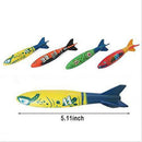 4pc Underwater Plastic Throwing Diving Torpedo Toys,Underwater Diving Torpedo Bandits, Swimming Pool Toy,Fun Water Games Training Gift Set for Boys and Girls (4pcs)