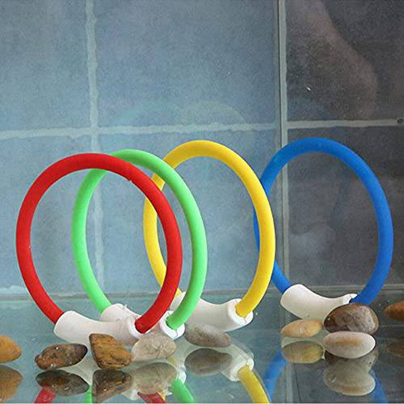 4Pcs/Lot Diving Rings Throwing Toys Children Swimming Pool Diving Floats Games Kids Summer Water Fun Dive Ring Pool Accessories - Color Ships from