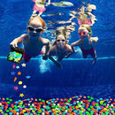 50 Pieces Dive Gem Pool Toys with a Transparent Plastic Treasure Box Colorful Diamond Toys Set Box Gem Pirate Diving Toys for Kids Presents, Decoration, Underwater Swimming