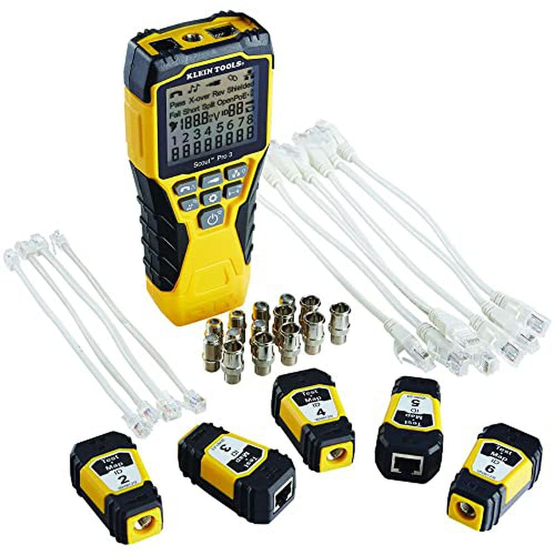 Klein Tools VDV501-853 Coaxial Cable Tester, Scout Pro 3 with Test-n-Map Remote, Includes Remotes 2 - 6, Tests Voice, Data and Video Cable
