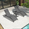 PURPLE LEAF Patio Chaise Lounge Set of 3 Outdoor Lounge Chair Beach Pool Sunbathing Lawn Lounger Recliner Chiar Outside Tanning Chairs with Arm for All Weather, Side Table Included, Grey