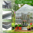 MELLCOM 12' x 10' x 10.3' Outdoor Walk-in Hobby Greenhouse for Plants, Polycarbonate Aluminum Green House with Adjustable Roof Vent and Sliding Door for Backyard Garden in Winter