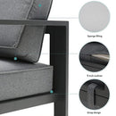 Green4ever Aluminum Patio Furniture Set, 8 Pieces Outdoor Conversation Set All-Weather Modern Metal Couch Outdoor Sectional Sofa with Ottomans and Coffee Table (Grey)