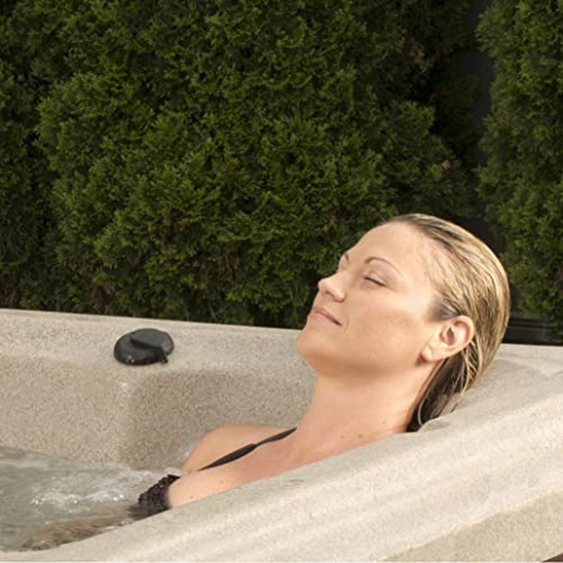 Essential Hot Tubs - Shoreline Lounger 24 Jet 6-Person Lounge Seating with Massage Features, 74.5 x 74.5 x 32-Inches, 120V, Cobblestone with Espresso Wrap