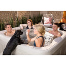 LifeSmart LS100 Taupe 4 Person 9 Jet Energy Efficient Plug and Play Square Relaxing Outdoor Home Hot Tub Spa with Cover, Gray