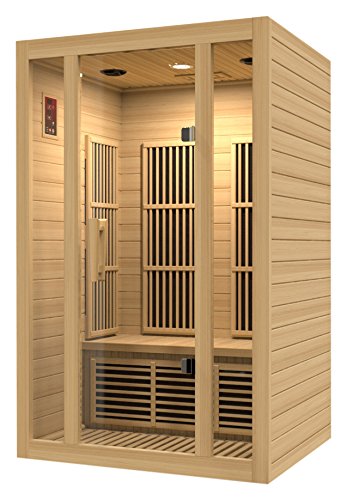 BOTARO Maxxus Saunas MX-J206-01 Seattle Carbon Far Infrared Sauna for 2 Persons, Hemlock Wood