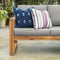 Walker Edison Sorrento Modern Acacia Wood Outdoor Loveseat with Cushions, 30 Inch, Brown