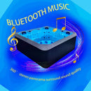 KOOSOM Luxury Hot Tub 5 Person Jakuzi Whirlpool Outdoor Spa Tub Freestanding Bathtub in Garden, 75 Jets Massage for 82-Inch Square with LED Lights, White Cloud + Black