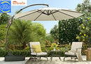 Grand patio 12 FT Deluxe NAPOLI Curvy Aluminum Offset Umbrella, Patio Cantilever Umbrella (Champagne, 12 FT)