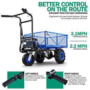 Landworks Utility Service Cart Wheelbarrow Power Wagon Super Duty Electric 48V DC Li-Ion Battery Powered 500LBS Load & 1000LBS+ Hauling Capacity Farm & Garden Dump w/All Purpose Modular Cargo Bed
