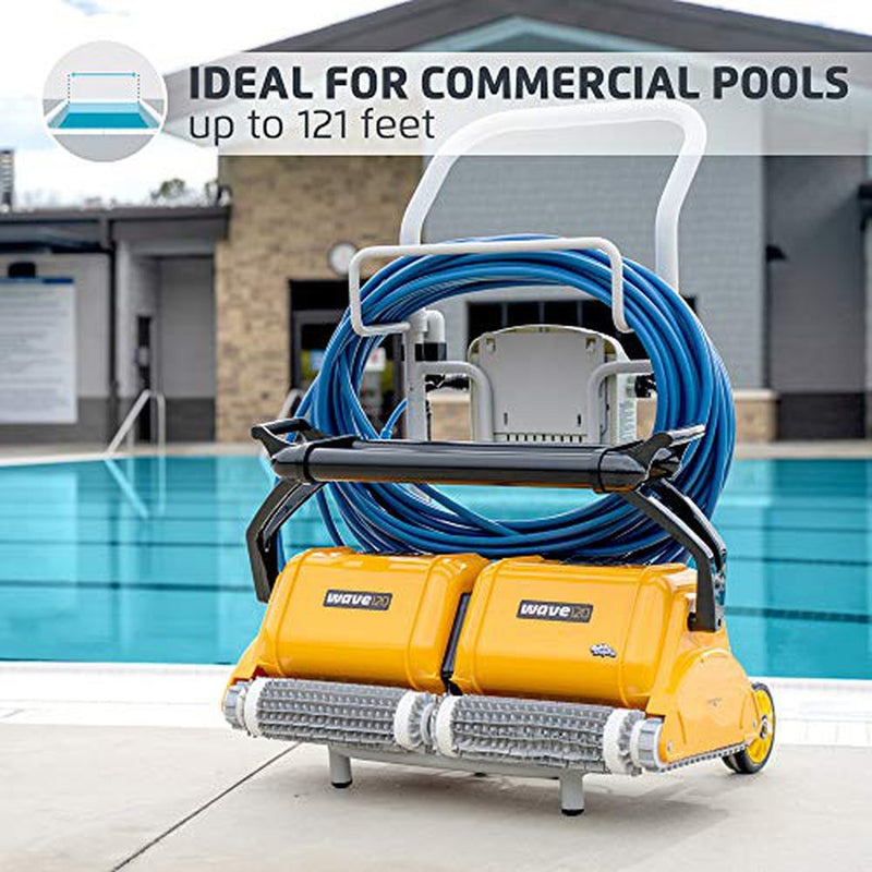 DOLPHIN Wave 120 Commercial Robotic Pool Cleaner with Caddy, Engineered for Unmatched Pool Cleaning Performance, Ideal for Commercial Swimming Pools up to 121 Feet…