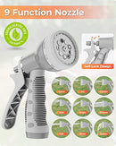 Ayleid Retractable Garden Hose Reel,3/5 in x 65 ft Wall Mounted Hose Reel, with 9- Function Sprayer Nozzle, Any Length Lock/Slow Return System/Wall Mounted/180°Swivel Bracket (Grey)