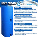 Blue 55 Gallon Water Storage Tank by WaterPrepared - Emergency Water Barrel Container with Spigot for Emergency Disaster Preparedness - Stackable- Includes 5 Year Water Treatment