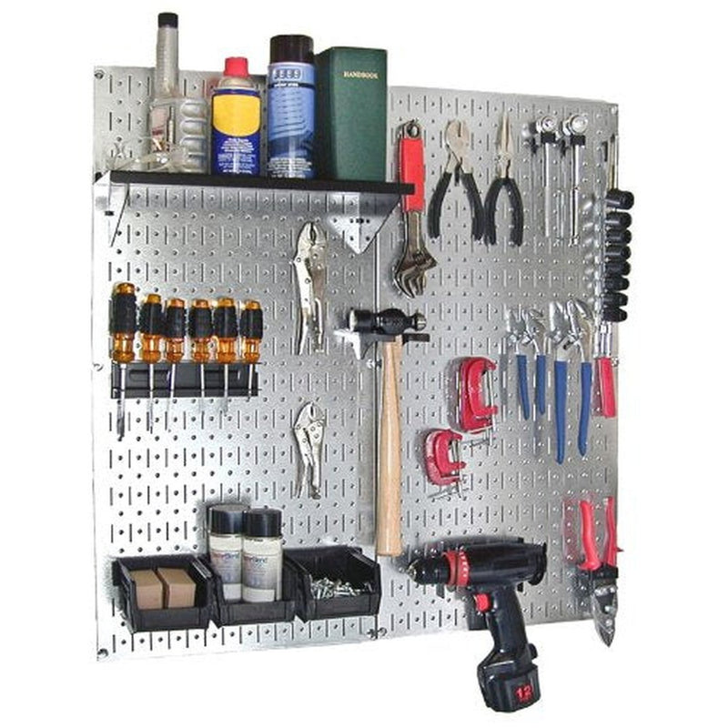 Wall Control 30-P-3232GV Galvanized Steel Pegboard Pack