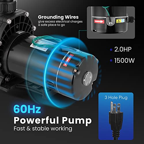 VIVOHOME 2.0 HP 6800 GPH Powerful Self Primming Dual Voltage in/Above Ground Swimming Pool Pump with Strainer Basket