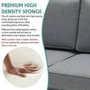 Green4ever Aluminum Patio Furniture Set, 8 Pieces Outdoor Conversation Set All-Weather Modern Metal Couch Outdoor Sectional Sofa with Ottomans and Coffee Table (Grey)