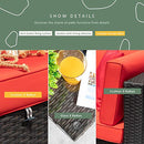 Devoko 5 Pieces Patio Furniture Sets All Weather Outdoor Sectional Sofa Manual Weaving Wicker Rattan Patio Conversation Set with Cushion and Glass Table