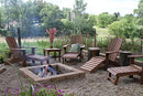 Outdoor Interiors CD3111 Eucalyptus Adirondack Chair and Built In Ottoman