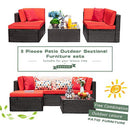 Devoko 5 Pieces Patio Furniture Sets All Weather Outdoor Sectional Sofa Manual Weaving Wicker Rattan Patio Conversation Set with Cushion and Glass Table