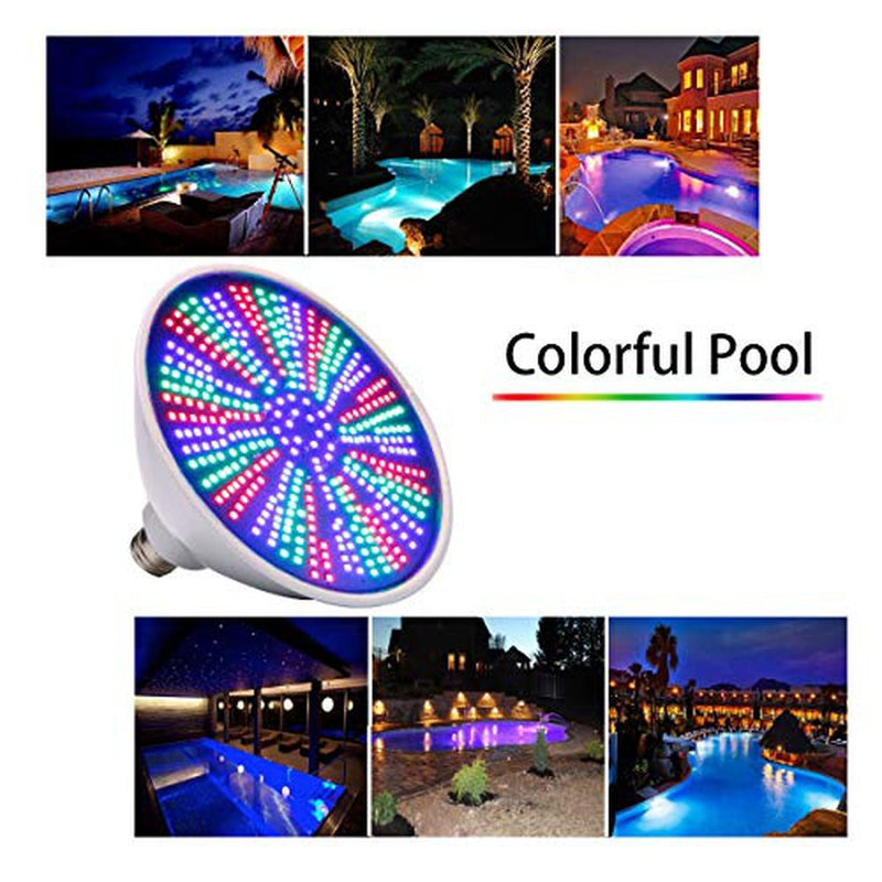Pool Light, 12V 40W RGB Color Changing LED Pool Lights for Inground Pool, E26 Replacement Bulb for 500W Pentair and Hayward Fixture with Remote Control