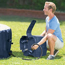 Intex 28449EP PureSpa Plus 4 Person Portable Inflatable Square Hot Tub Spa with 170 Bubble Jets and Built in Heater Pump, Greystone