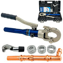 IBOSAD Copper Tube Fittings Hydraulic Pipe Crimping Tool with 1/2",3/4" and 1" Jaw Copper Pipe Press Crimper Pressing Pliers, with Pipe Cutter