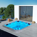 KOOSOM Luxury Hot Tub 5 Person Jakuzi Whirlpool Outdoor Spa Tub Freestanding Bathtub in Garden, 75 Jets Massage for 82-Inch Square with LED Lights, White Cloud + Black