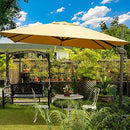 Sunnyglade 10x13Ft Cantilever Patio Umbrella Rectangular Deluxe Offset Umbrella 360°Rotation & Integrated Tilting System Patio Hanging Umbrella for Market Garden Deck Pool Backyard Patio (Tan)