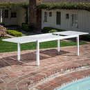 Mōd Furniture Mod HARPDN9PC-WHT Harper 9-Piece Set with 8 Sling Chairs and a 40" x 118" Expandable Dining Table Outdoor Furniture, White