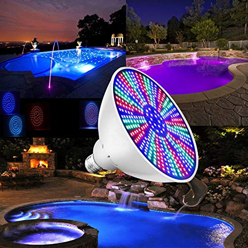 Darineey 12V Led Color Pool Light Bulb for Inground Swimming Pool 40W Multi-Color Pool Led Replacement Bulb for Pentair and Hayward Light Fixture, RGB Pool Lights with Remote Control E26