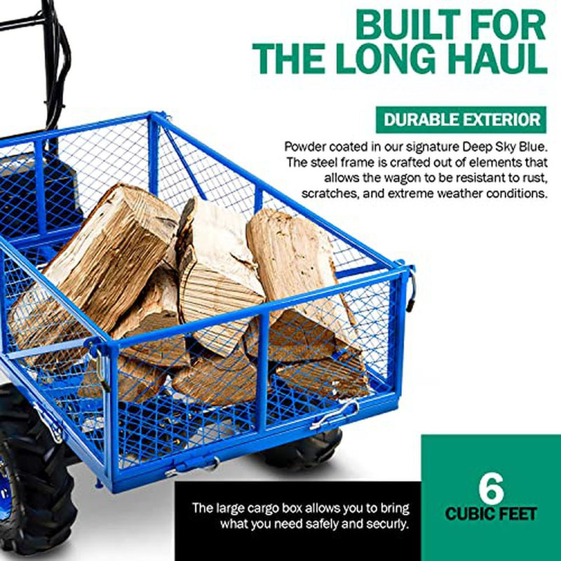 Landworks Utility Service Cart Wheelbarrow Power Wagon Super Duty Electric 48V DC Li-Ion Battery Powered 500LBS Load & 1000LBS+ Hauling Capacity Farm & Garden Dump w/All Purpose Modular Cargo Bed