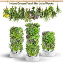 Nutraponics Hydroponics Tower - Hydroponics Growing System for Indoor Herbs, Fruits and Vegetables - Aeroponic Tower with Hydrating Pump, Timer, Adapter, Seeding Bed & Net Pots (48 Pots)