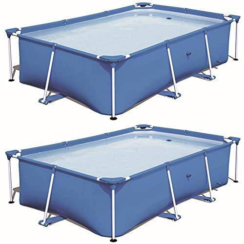 8.5ft x 5.6ft x 2ft Pro Rectangular Above Ground Swimming Pool (2 Pack) Framed Swimming Pools Swimming Pool Above Ground Pool Pools for Backyard Outdoor Pool Above Ground Pools Backyard Pool