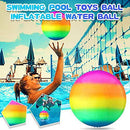 8.6in Swimming Pool Ball, Ball Game for Pool Inflatable Pool Ball with Hose Adapter for Under Water Game Passing, Buoying, Dribbling, Diving and Pool Game for Teen Adult (Colorful Gradient Style)