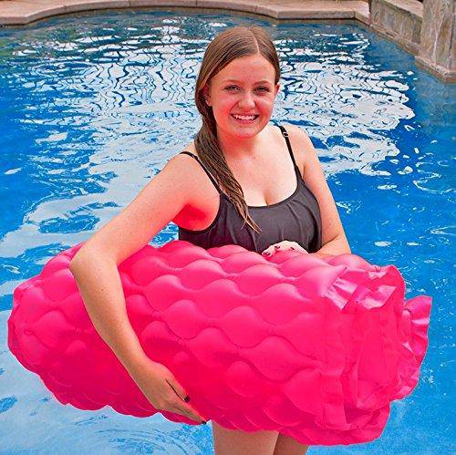 85" Roll 'N' Go Pink Inflatable Swimming Pool 1-Person Air Mattress with Pillow